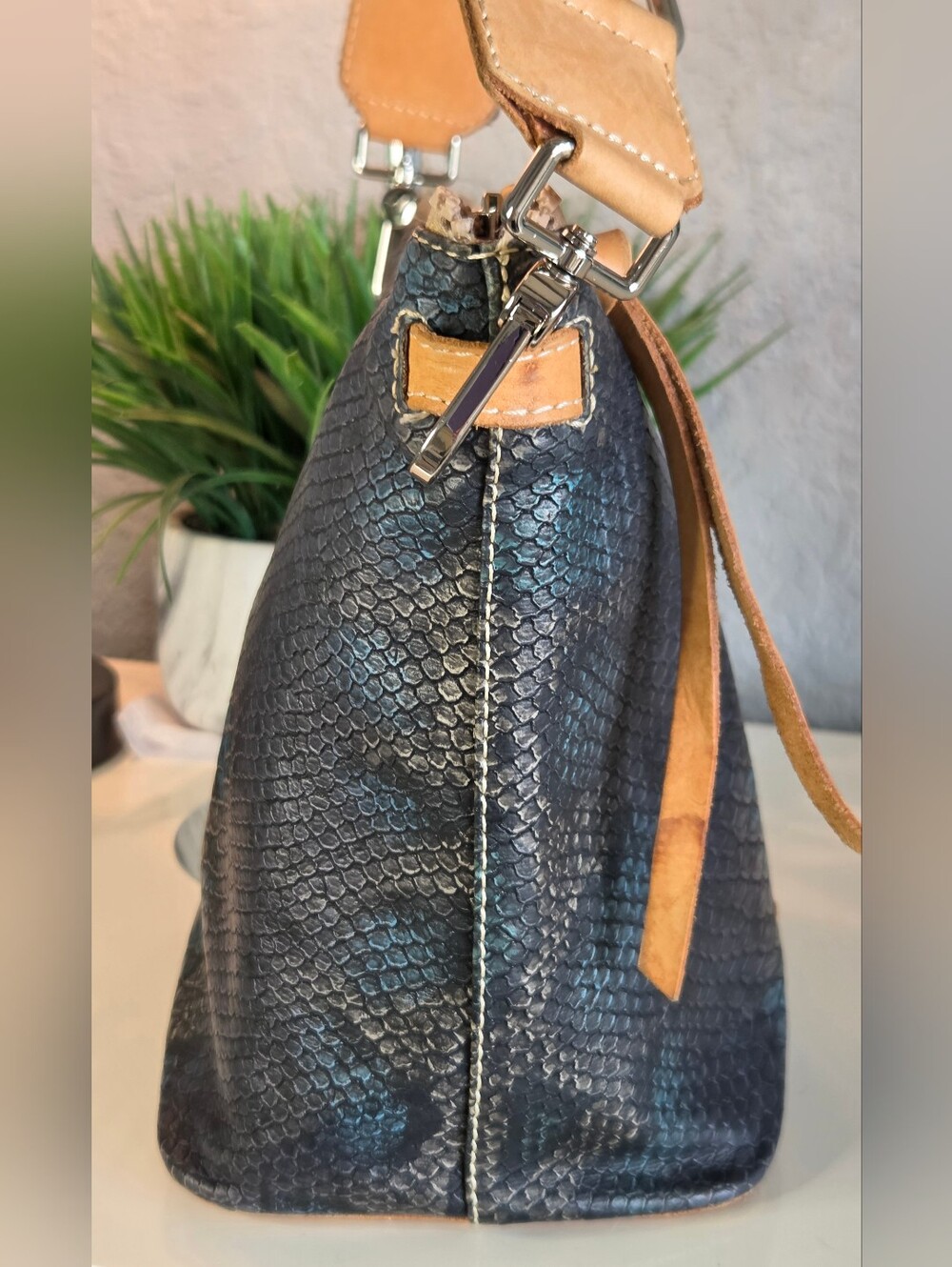 Consuela Rattler Downtown Snake Embossed Leather Crossbody Bag - Picture 4 of 13